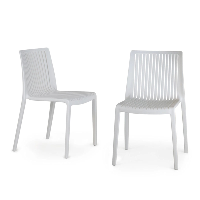 WRGHOME Modern Stacking Patio Dining Side Chair Indoor/Outdoor (Set of 2) - 32.28 H X 21.26 W X 22.04 D