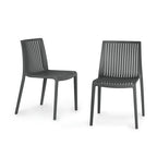 WRGHOME Modern Stacking Patio Dining Side Chair Indoor/Outdoor (Set of 2) - 32.28 H X 21.26 W X 22.04 D
