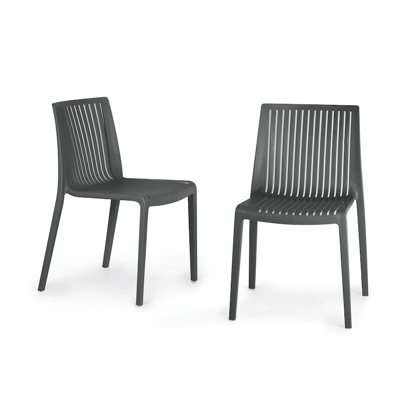 WRGHOME Modern Stacking Patio Dining Side Chair Indoor/Outdoor (Set of 2) - 32.28 H X 21.26 W X 22.04 D