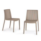 WRGHOME Modern Stacking Patio Dining Side Chair Indoor/Outdoor (Set of 2) - 32.28 H X 21.26 W X 22.04 D