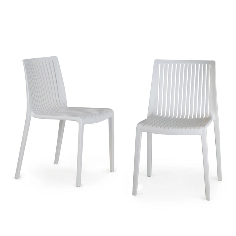 WRGHOME Modern Stacking Patio Dining Side Chair Indoor/Outdoor (Set of 2) - 32.28 H X 21.26 W X 22.04 D