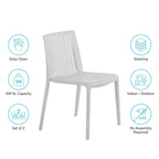 WRGHOME Modern Stacking Patio Dining Side Chair Indoor/Outdoor (Set of 2) - 32.28 H X 21.26 W X 22.04 D