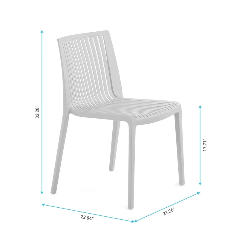 WRGHOME Modern Stacking Patio Dining Side Chair Indoor/Outdoor (Set of 2) - 32.28 H X 21.26 W X 22.04 D