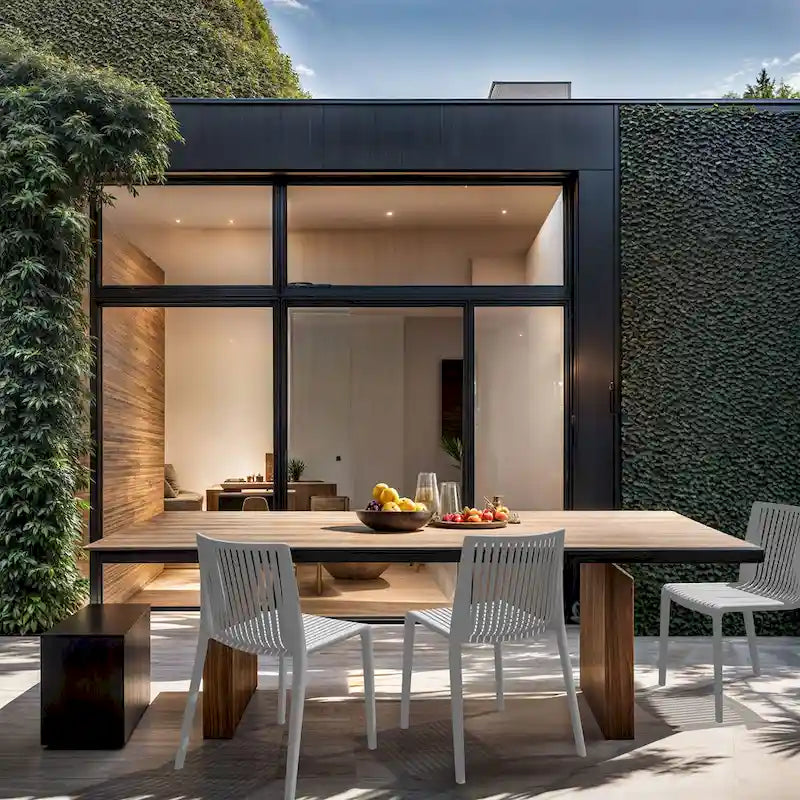 WRGHOME Modern Stacking Patio Dining Side Chair Indoor/Outdoor (Set of 2) - 32.28 H X 21.26 W X 22.04 D