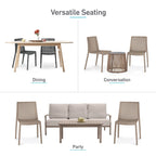 WRGHOME Modern Stacking Patio Dining Side Chair Indoor/Outdoor (Set of 2) - 32.28 H X 21.26 W X 22.04 D