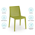 WRGHOME Modern Stacking Patio Dining Side Chair Indoor/Outdoor (Set of 2) - 32.28 H X 21.26 W X 22.04 D