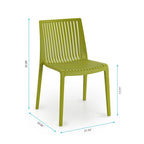 WRGHOME Modern Stacking Patio Dining Side Chair Indoor/Outdoor (Set of 2) - 32.28 H X 21.26 W X 22.04 D