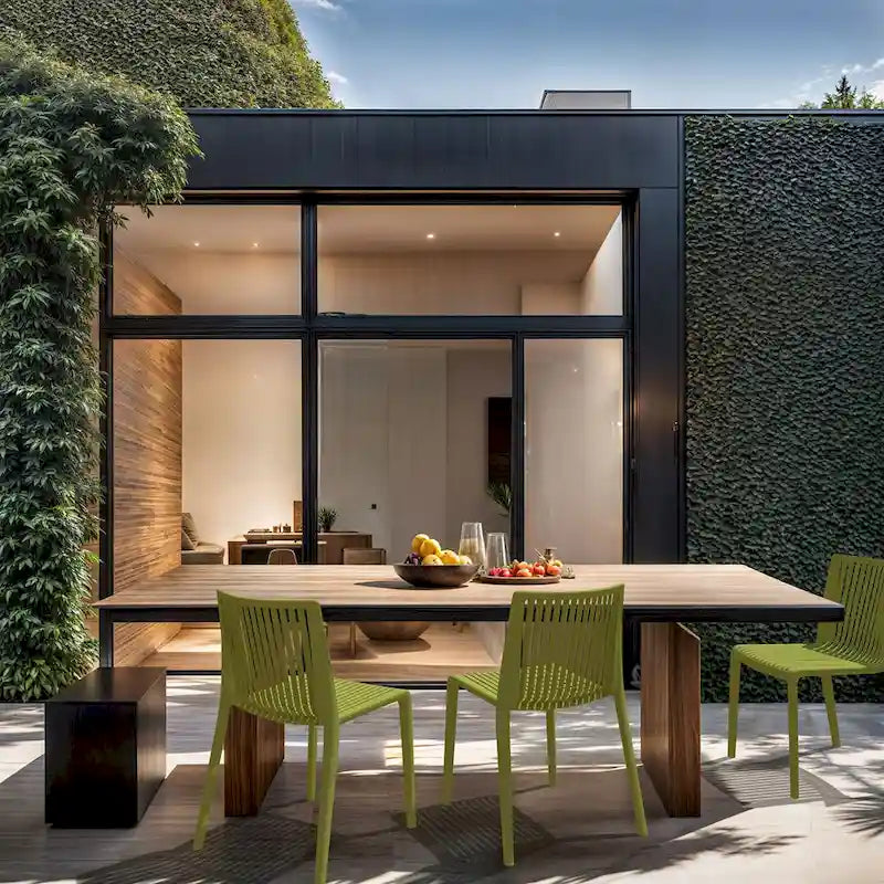 WRGHOME Modern Stacking Patio Dining Side Chair Indoor/Outdoor (Set of 2) - 32.28 H X 21.26 W X 22.04 D