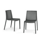 WRGHOME Modern Stacking Patio Dining Side Chair Indoor/Outdoor (Set of 2) - 32.28 H X 21.26 W X 22.04 D
