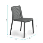 WRGHOME Modern Stacking Patio Dining Side Chair Indoor/Outdoor (Set of 2) - 32.28 H X 21.26 W X 22.04 D