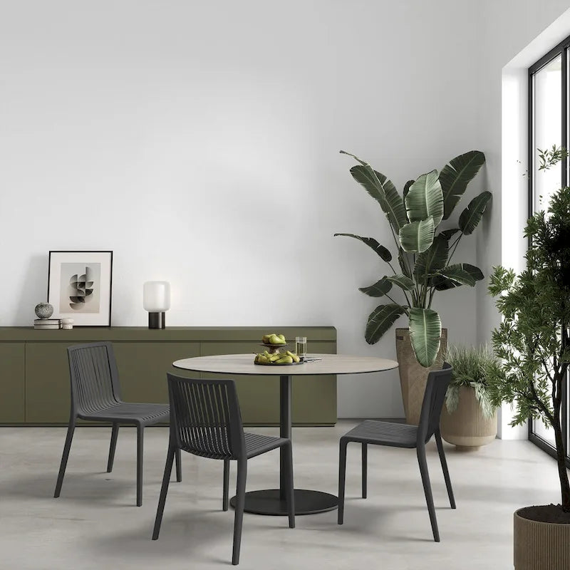 WRGHOME Modern Stacking Patio Dining Side Chair Indoor/Outdoor (Set of 2) - 32.28 H X 21.26 W X 22.04 D