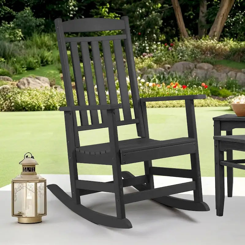 Vrakae All Weather Outdoor High Back Rocking Chair