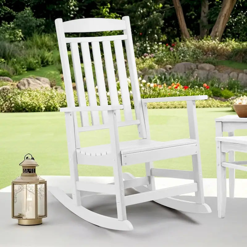 Vrakae All Weather Outdoor High Back Rocking Chair