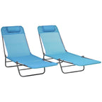 2 Piece Folding Chaise Lounge Chairs, Pool Sun Tanning Chairs, Outdoor Lounge Chairs
