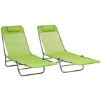 2 Piece Folding Chaise Lounge Chairs, Pool Sun Tanning Chairs, Outdoor Lounge Chairs