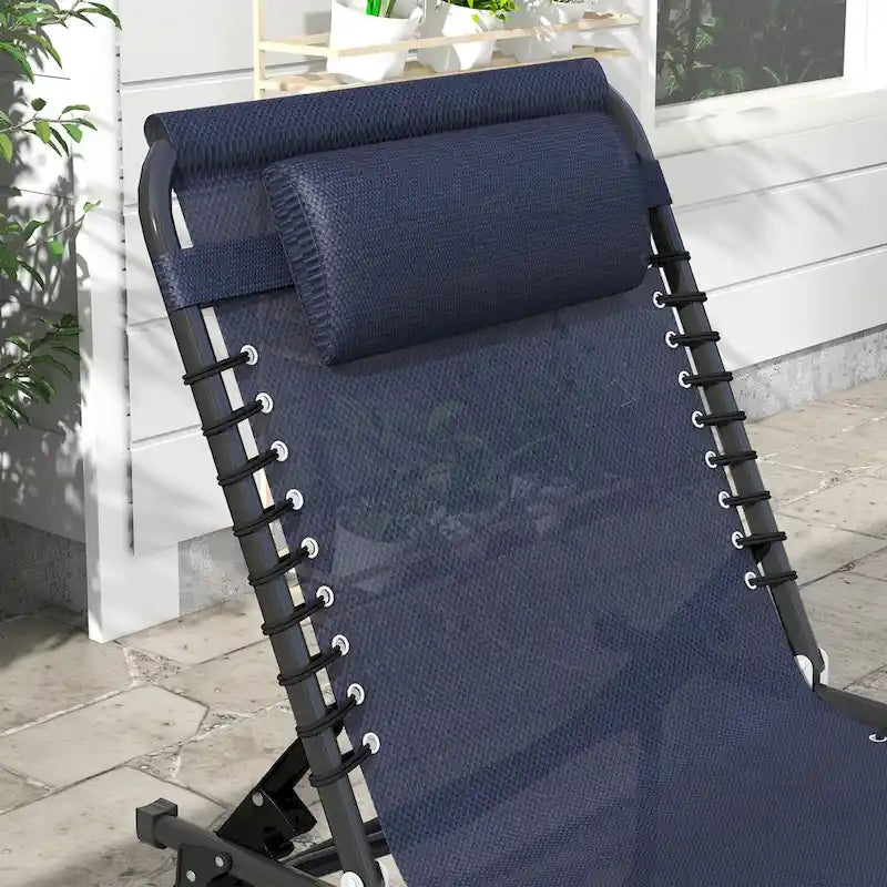 2 Piece Folding Chaise Lounge Chairs, Pool Sun Tanning Chairs, Outdoor Lounge Chairs