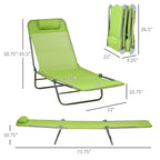 2 Piece Folding Chaise Lounge Chairs, Pool Sun Tanning Chairs, Outdoor Lounge Chairs