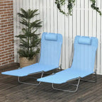 2 Piece Folding Chaise Lounge Chairs, Pool Sun Tanning Chairs, Outdoor Lounge Chairs
