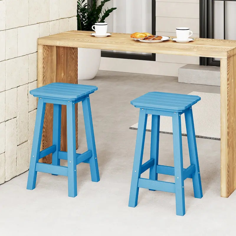 Polytrends Laguna Hdpe All Weather Outdoor Patio 24 Square Counter Stool (Set Of 2)