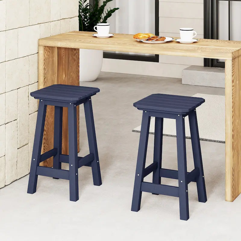 Polytrends Laguna Hdpe All Weather Outdoor Patio 24 Square Counter Stool (Set Of 2)