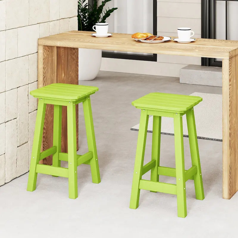 Polytrends Laguna Hdpe All Weather Outdoor Patio 24 Square Counter Stool (Set Of 2)