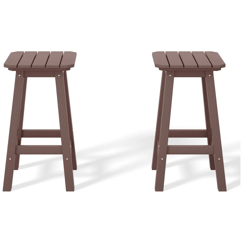 Polytrends Laguna Hdpe All Weather Outdoor Patio 24 Square Counter Stool (Set Of 2)