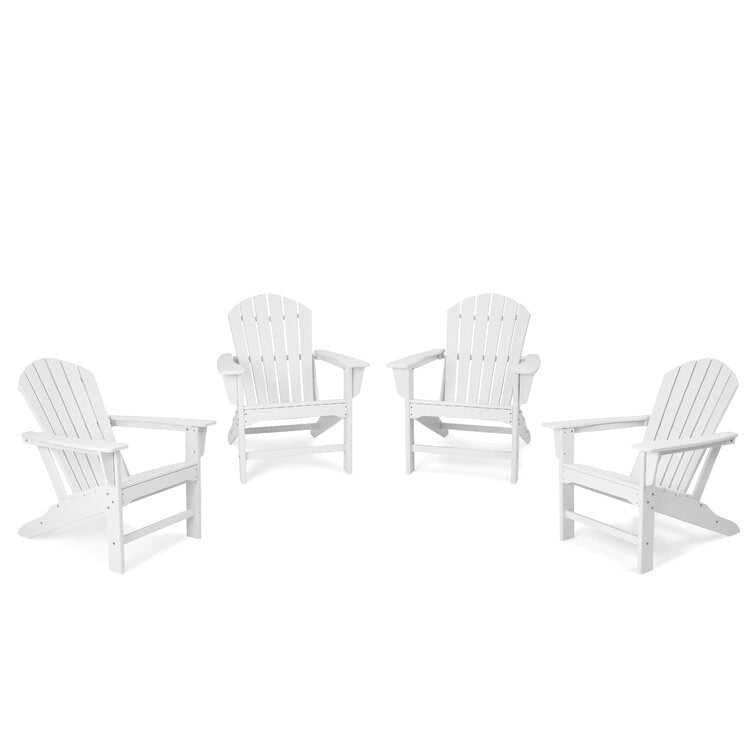 Plastic All Weather Outdoor Patio Foldable Adirondack Chair - Set of 4