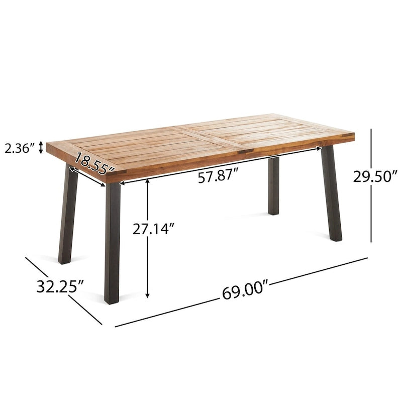 Outdoor Wooden Dining Table - 69.00 L x 32.25 W x 29.50 H
