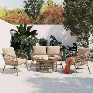 4 PCS Boho-Inspired Outdoor Patio Furniture Set for 4