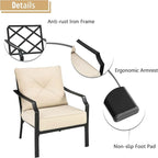 2 PCS Patio Chairs Outdoor Armchairs Bistro Dining Chairs Lawn Chairs