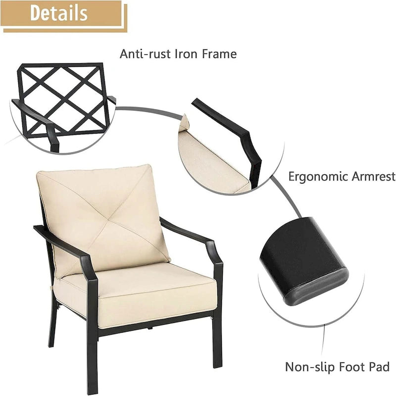 Lot de 2 chaises de patio, fauteuils d'extérieur, chaises de bistrot, chaises de jardin