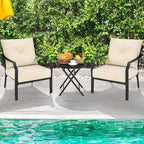 2 PCS Patio Chairs Outdoor Armchairs Bistro Dining Chairs Lawn Chairs