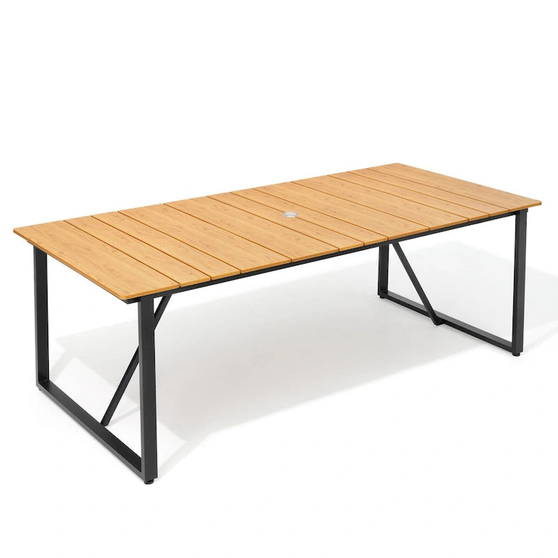Patio Aluminum Dining Table Outdoor Patio 6 Person Rectangular Table - 82.7 in L * 37.8 in W * 28.9 in H