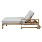 1-Piece Farmhouse-styled Wooden Outdoor Sunbed