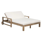 1-Piece Farmhouse-styled Wooden Outdoor Sunbed