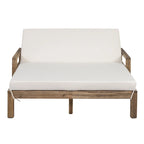 1-Piece Farmhouse-styled Wooden Outdoor Sunbed