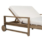 1-Piece Farmhouse-styled Wooden Outdoor Sunbed