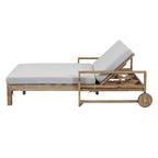1-Piece Farmhouse-styled Wooden Outdoor Sunbed