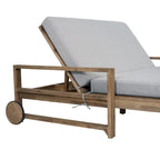 1-Piece Farmhouse-styled Wooden Outdoor Sunbed