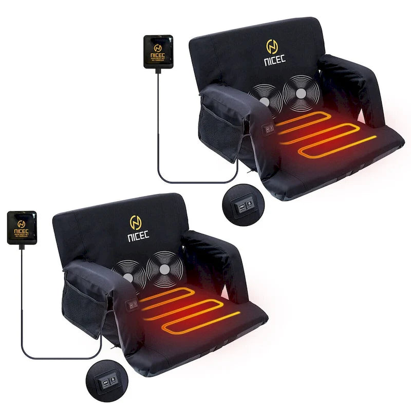 Heated Massage Stadium Seats, Floor Chair, Bleacher Chairs, Reclining Waterproof Cushion