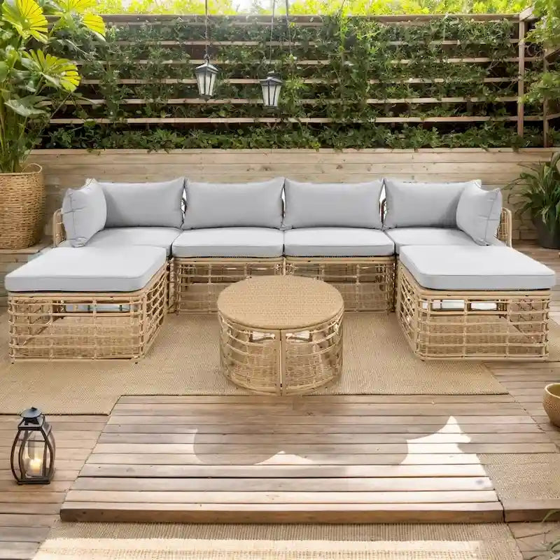 7 PCS Outdoor Patio Furniture Set for 6