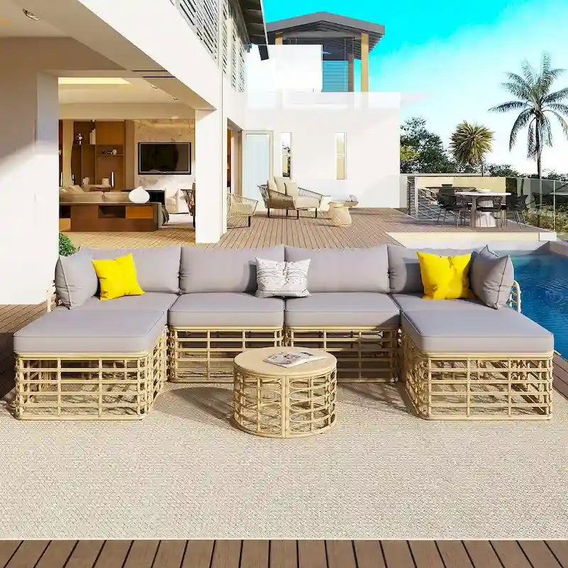 7 PCS Outdoor Patio Furniture Set for 6