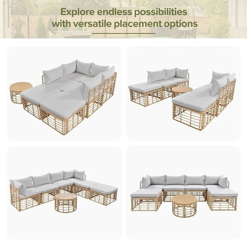 7 PCS Outdoor Patio Furniture Set for 6