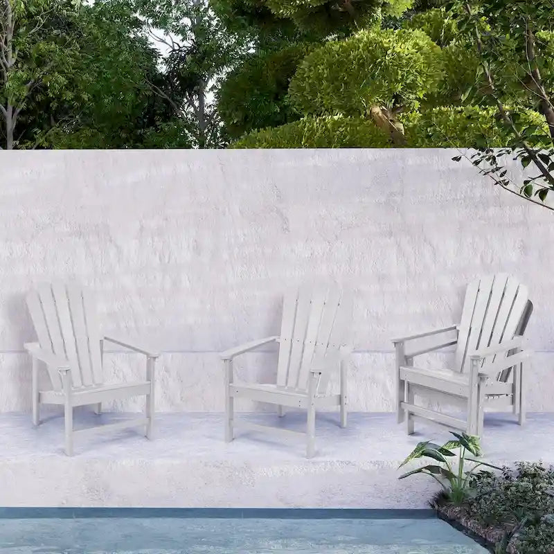 Vrakae 4 Pcs Patio HDPE All-Weather Stacking Adirondack Chair