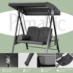 2-Person Metal Patio Swing with Canopy and Cushions - N/A