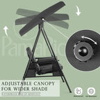 2-Person Metal Patio Swing with Canopy and Cushions - N/A