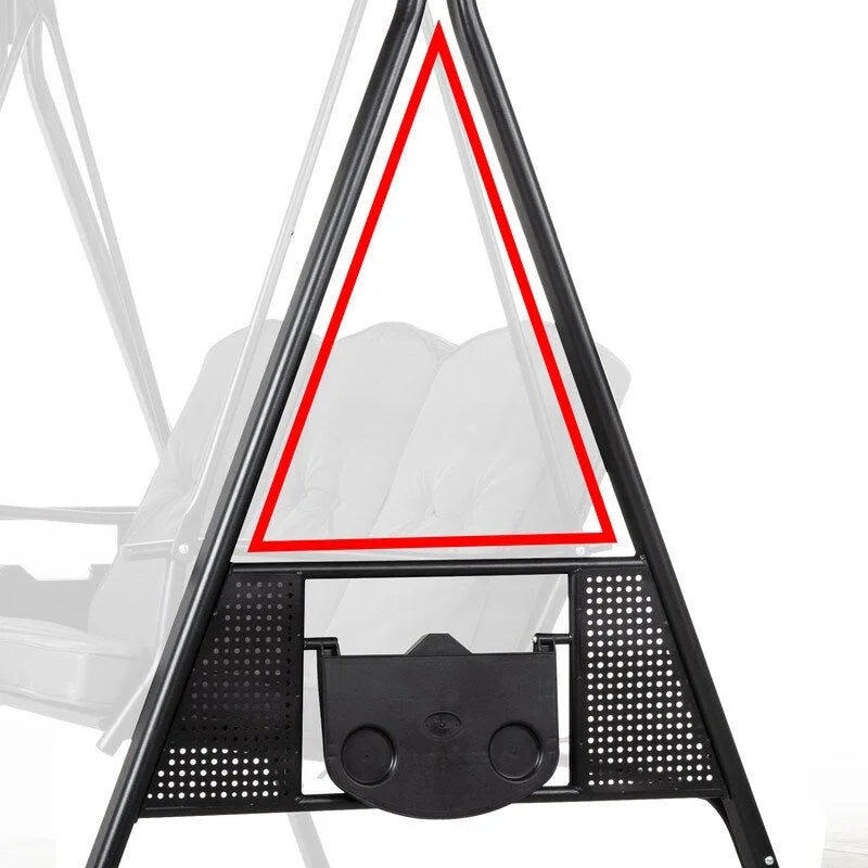 2-Person Metal Patio Swing with Canopy and Cushions - N/A