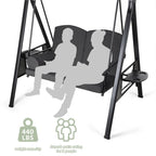 2-Person Metal Patio Swing with Canopy and Cushions - N/A
