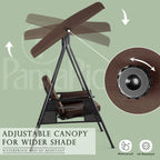 2-Person Metal Patio Swing with Canopy and Cushions - N/A