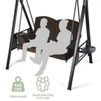 2-Person Metal Patio Swing with Canopy and Cushions - N/A